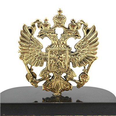 Письменный прибор из змеевика "Герб России" 300*95*210мм
