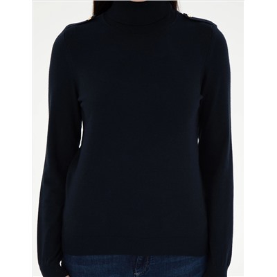 Navy Blue Slim Fit Basic Sweater