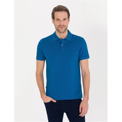 Индиго Slim Fit Polo Yaka Mercerized T -For