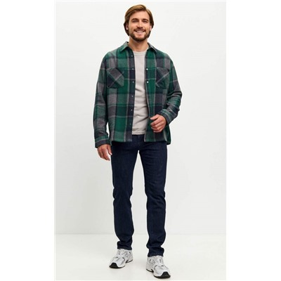 Рубашка фланель F321-0470-1 d.blue-green
