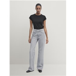 Jeans tiro medio full length wide leg