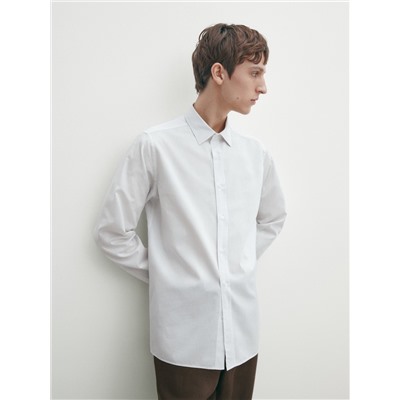 Camisa rayas algodón regular fit