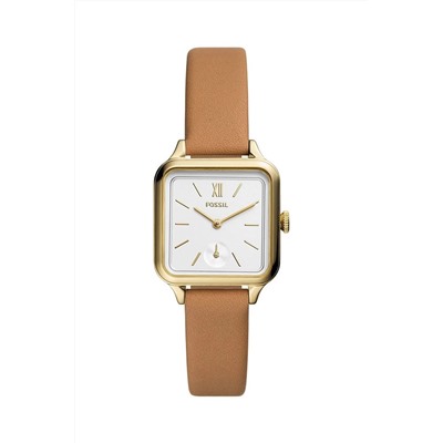 Reloj de cuarzo de piel - Marrón y dorado
