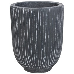 Кашпо Nobilis Marco "Ribs graphite Jar" (файберклэй), D12хH15 см