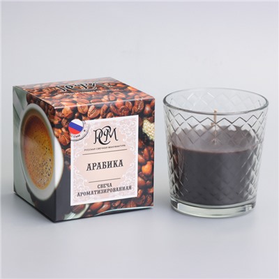 Свеча ароматическая в стакане "Арабика", подарочная упаковка, 8х8,5 см, 30 ч