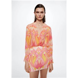 Blusa fluida estampada -  Mujer | MANGO OUTLET España