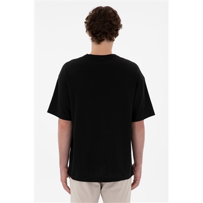 Мужская комфорта Fit Bicycle Neck Black Jacquard Interlok T -For -Fish Surprise Discount в корзине