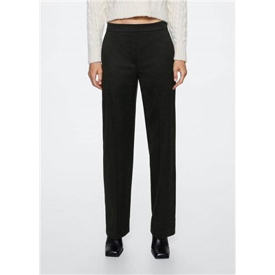 Pantalón recto cuadros -  Mujer | MANGO OUTLET España