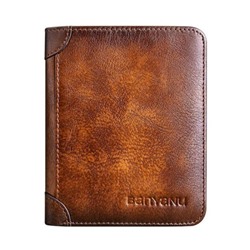 Мужской кожаный кошелек N2011-C-2 BROWN