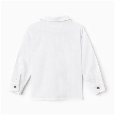 Рубашка для девочки KAFTAN Linen, размер 32 (110-116 см), белая