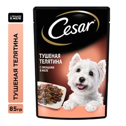 Влажный корм Cesar для собак, телятина/овощи, пауч,  85 г