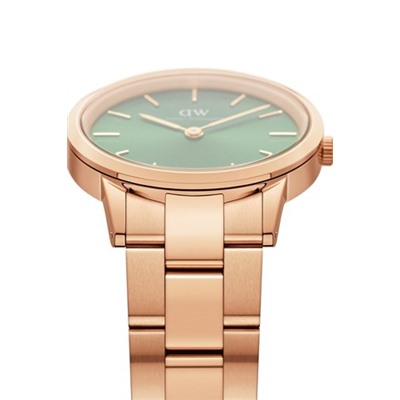 Reloj de cuarzo de acero Iconic Link - 28 mm - Rosa dorado y verde