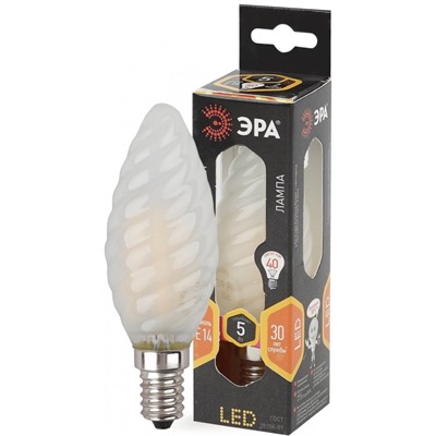 Нарушена упаковка.   Филаментная светодиодная лампа E14 5W 2700К (теплый) Эра LED BTW-5W-827-E14 frost () Б0027937