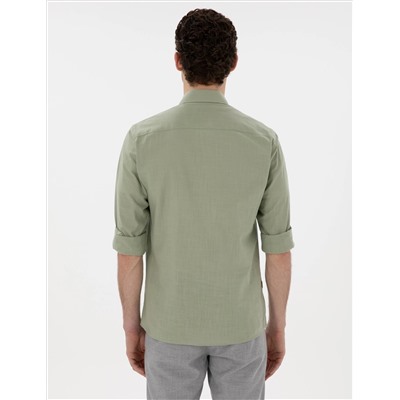Çağla Slim Fit Linen Line Rirt