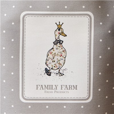 ФАРТУК "FAMILY FARM",60Х70СМ 100% ХЛОПОК,СЕРЫЙ, КАЙМА,ТВИЛ,ПРОПИТКА