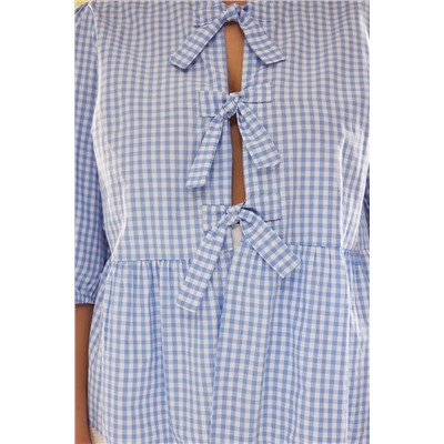 Blue Plaid/Pötikareli Bow Subl