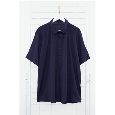 Navy Blue Rated Fit Fit Rothereve Summer Cottage вязание рубашки большого размера TMNSS24AX00014