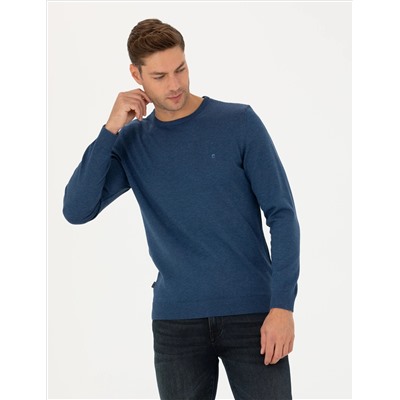 Indigo Melanj Slim Fit Bike Collar Основной вязаный свитер