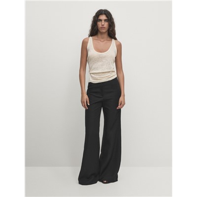 100% linen melange top