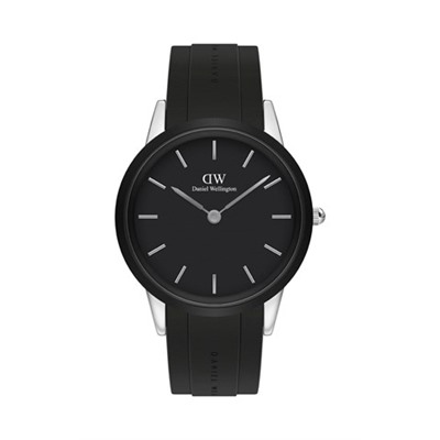 Reloj de cuarzo de silicona Iconic Motion - 44 mm - Negro