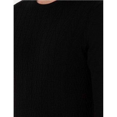 Black Slim Fit Bike Yaka Knitwear свитер