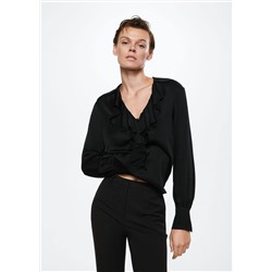 Blusa cuello volantes -  Mujer | MANGO OUTLET España