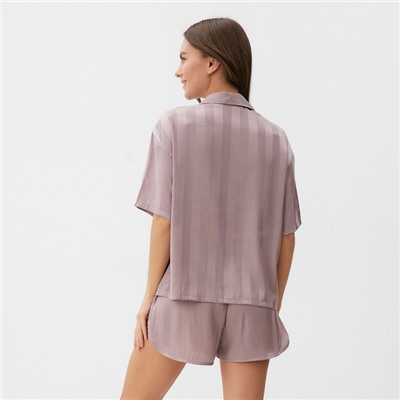Пижама женская (рубашка и шорты) KAFTAN "Полоса" размер 44-46, розовый