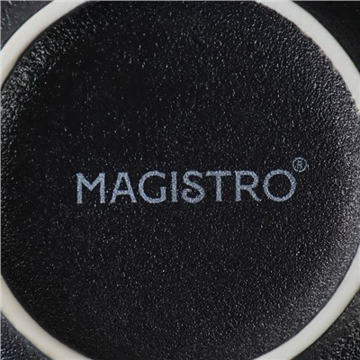 Салатники Magistro Lofty, 300 мл, d=12 см, набор 2 шт, фарфор, чёрные