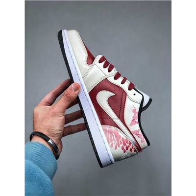 Баскетбольные кроссовки Air Jordan 1 Low, выполненная по индивидуальному заказу синхронизация Года змеи
