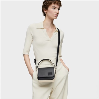 Bolso bandolera - negro y beige