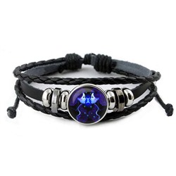 BS262-06 Кожаный браслет Знаки Зодиака - Близнецы