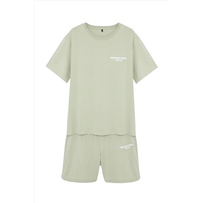 Mint Printing вязание крупномерные летние шорты Pajama Set TMNS24AI00002