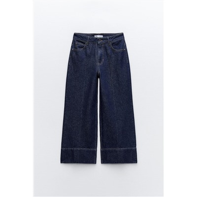 JEANS Z1975 WIDE LEG CROP TIRO ALTO NERVIO FRONTAL