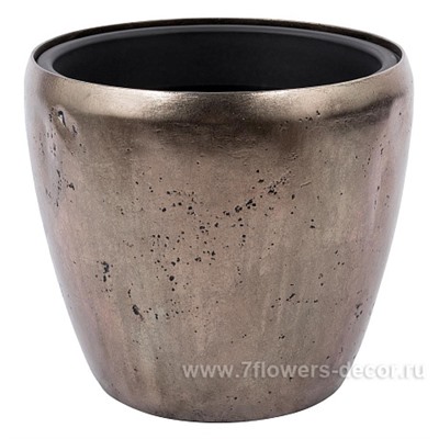 Кашпо полистоун Nobilis Marco "Pa-silverbrown Round", D39хH35 см с тех.горшком