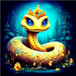 Алмазная мозаика/ подрамник/ полная выкладка/ круглые стразы/ 20х30 см/ арт.ZSH00047 ЗМЕЯ