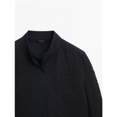 Camisa popelín 100% algodón detalle bordado
