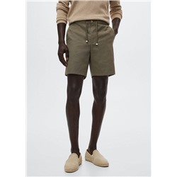Bermuda algodón lino cordón -  Hombre | MANGO OUTLET España