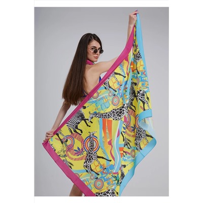 Парео без нижнего белья с узором зебры и жирафа 95x145