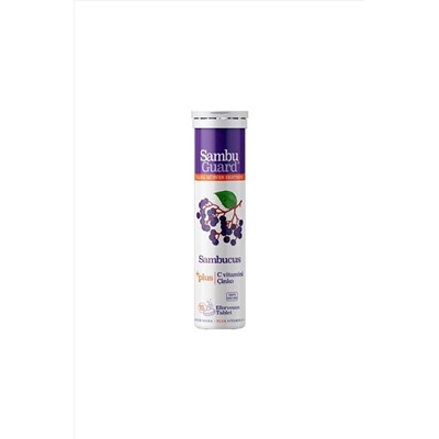 Vitamins Sambu Guard Sambucus Plus+ 15 Efervesan Tablet  Черная бузина, витамин С и цинк, шипучие таблетки, пищевая добавка