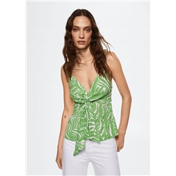 Blusa estampada nudo -  Mujer | MANGO OUTLET España