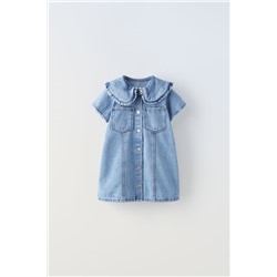 DENIM DRESS WITH COLLAR DETAIL