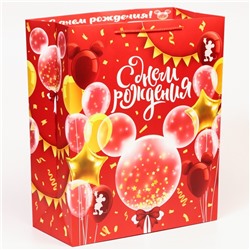 Пакет подарочный «С днём рождения»,40х49х19 см, упаковка, Микки Маус