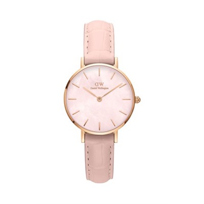 Reloj de cuarzo de piel Petite 28 mm - Rosa y rosa dorado
