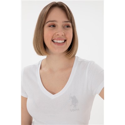 Женщина White Basic T -Fish Surprise Discount в корзине
