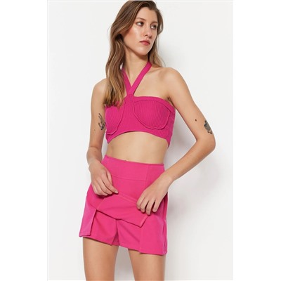 Fuchsia Double Slit Super Mini Woven Short юбка Twoss20SR0364
