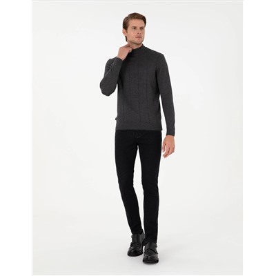 Anthracit melanj Slim Fit Half Fisherman воротник