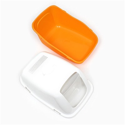 Pet-it домик-туалет для кошек 57x39x38, оранжевый/белый