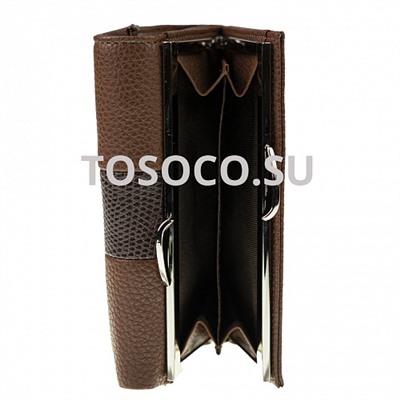 81245d dark brown кошелек Cossni натуральная кожа и экокожа 10х12х2