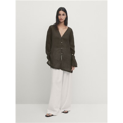 100% linen oversize blouse