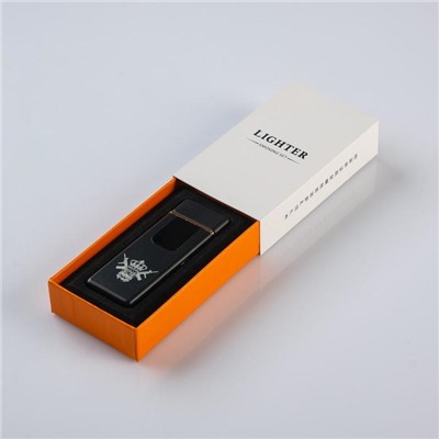 Зажигалка электронная KING, USB, спираль, 3×7.3 см, черная